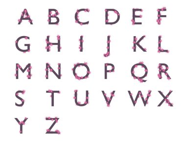 Virüs Alfabesi, virüslü alfabe harfleri. 3d hazırlayıcı