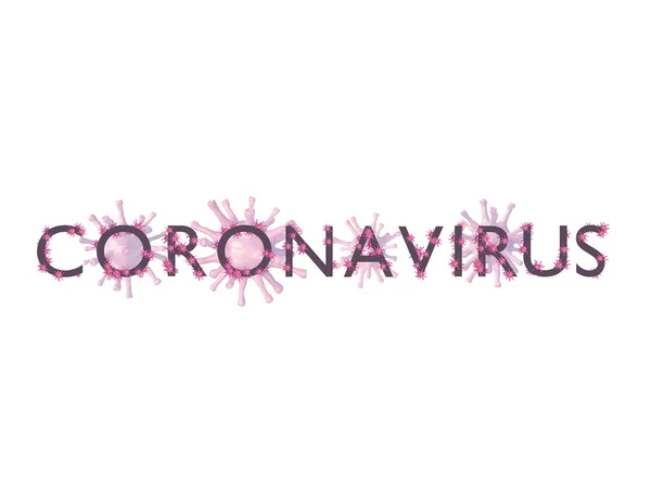 Lettere Con Virus Bloccati Parola Coronavirus Rendering — Foto Stock