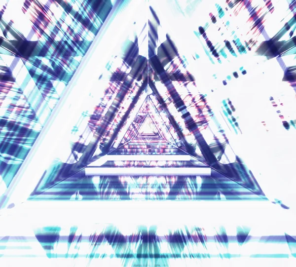 삼각형이 추상적 방추사 형광등 레이저 — 스톡 사진