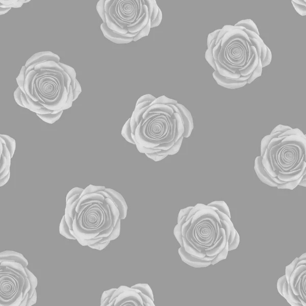Gray Seamless Pattern Pink Roses Illustration — Stock Photo, Image