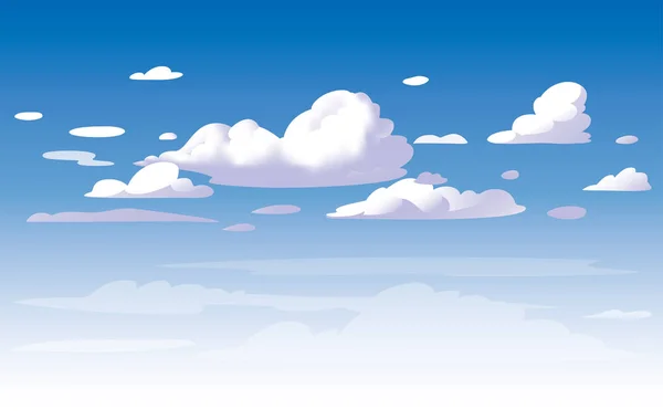 Nuvens Vectoriais Céu Azul Estilo Limpo Anime Projeto Fundo —  Vetores de Stock