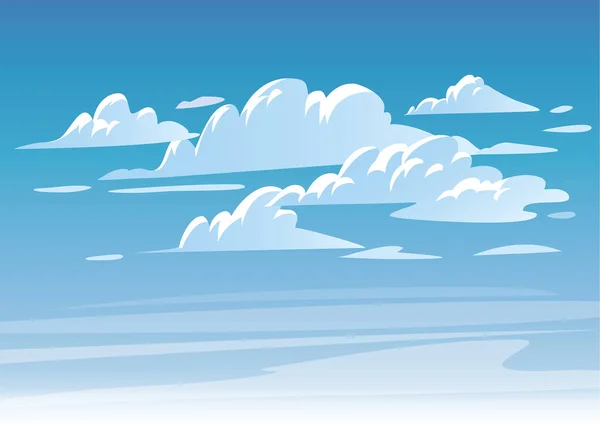 Vektor Kék Eget Felhők Anime Tiszta Stílusban Háttérgrafika — Stock Vector