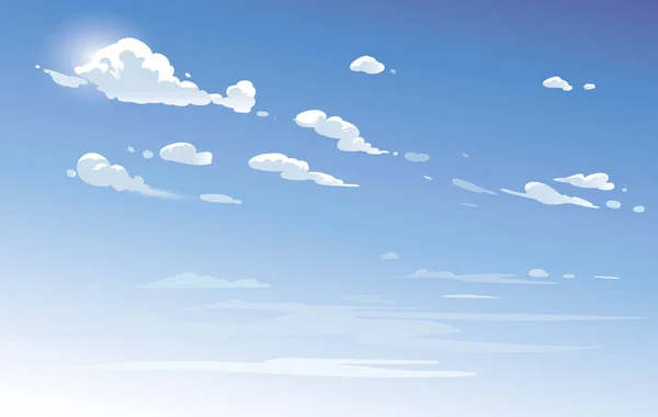 Vektor Kék Eget Felhők Anime Tiszta Stílusban Háttérgrafika Vektor Grafikák