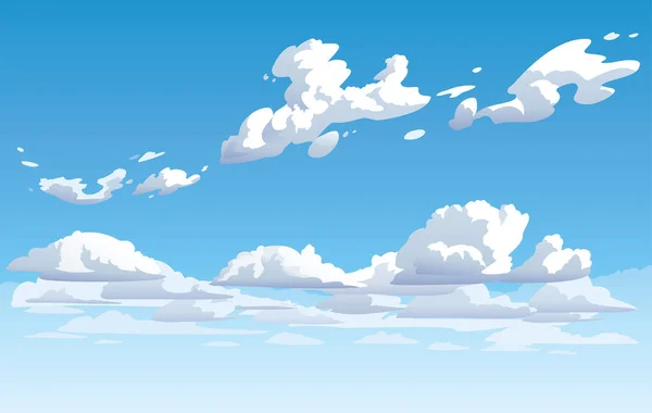 Vektor Kék Felhős Anime Tiszta Stílus Háttér Tervezés Jogdíjmentes Stock Illusztrációk