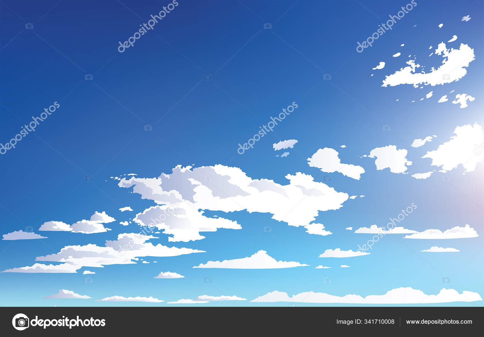 Vector Landscape Sky Clouds Anime Scenery Background Design Stock Vector by  © 341710008