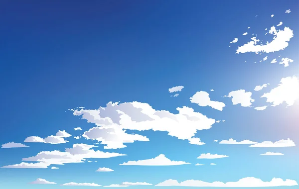 Paisagem Vetorial Nuvens Céu Cenário Anime Projeto Fundo — Vetor de Stock