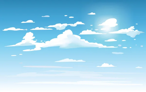 Vektor Kék Eget Felhők Anime Tiszta Stílusban Háttérgrafika Stock Vektor