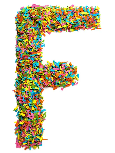 Big Capital English Letter Made Colourful Paper Confetti Isolated White — 스톡 사진