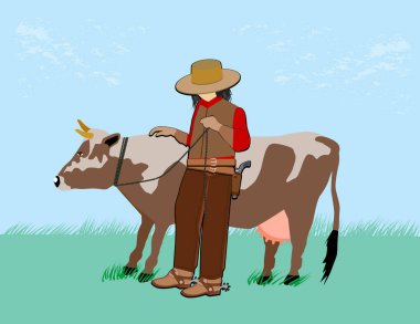 İp üstünde bir inek.