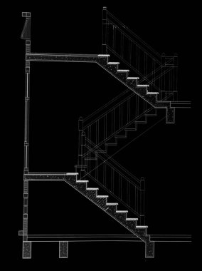 Ev planı - Merdivenin kesiti
