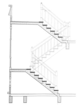 Ev planı - Merdivenin kesiti