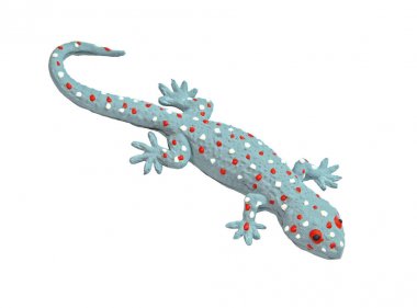 Beyaz arka plan üzerinde izole gecko oyuncak