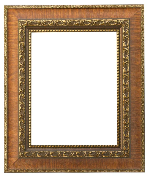 Ročník dřevěný rám izolovaných na bílém pozadí — Stock fotografie