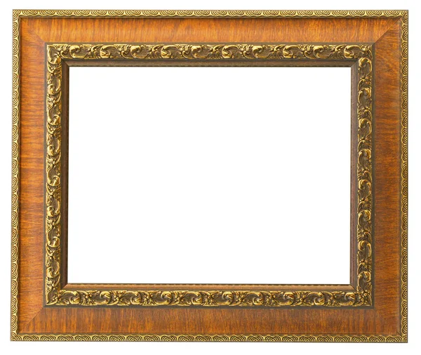 Vintage wooden frame isolated on white background — Stock Photo, Image