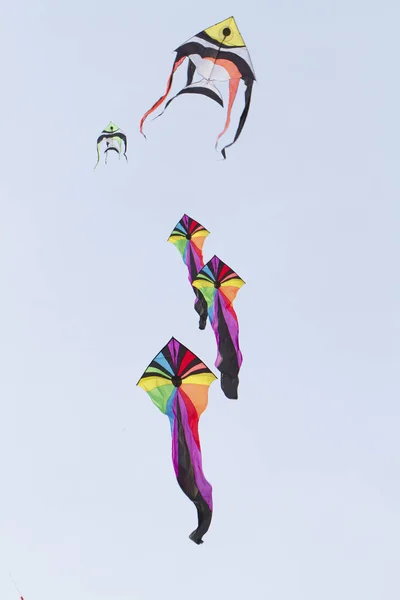 Colorful kite with blue sky background — Stock Photo, Image