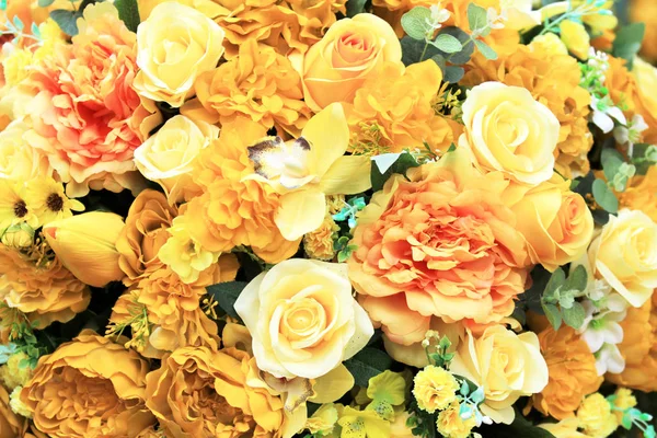 Rosas Amarelas Fundo Flor — Fotografia de Stock