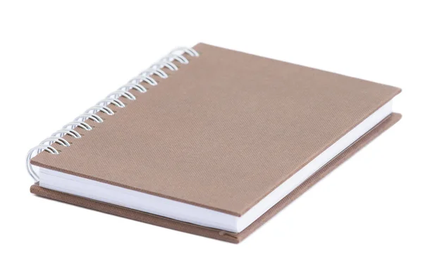 Notebook Marrone Isolato Sfondo Bianco — Foto Stock