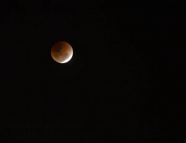 Super Luna Llena Sangre Cielo Oscuro — Foto de Stock