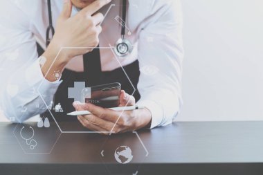 akıllı telefon ve st çalışma akıllı tıp doktoru kapatın