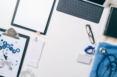 Doktor çalışma masası Üstten Görünüm