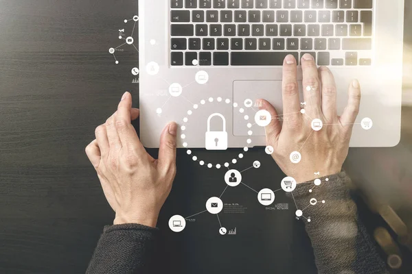 Internet di sicurezza informatica e concetto di rete. — Foto Stock