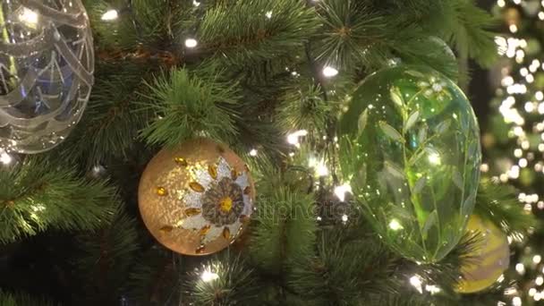 Tebrik Sezon Kavramı Dekoratif Işık Uhd Yağan Kar Ile Büyük — Stok video