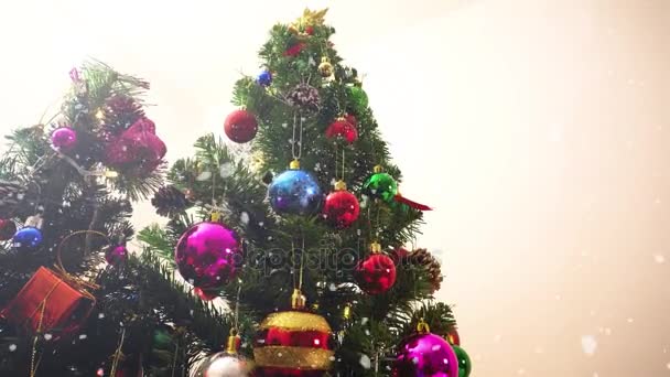 Conceito Estação Saudação Mão Definição Árvore Natal Decorações Com Presentes — Vídeo de Stock