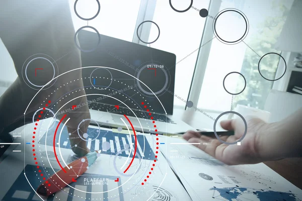 Conceito de foco alvo diagrama digital, interfaces gráficas, virtual — Fotografia de Stock