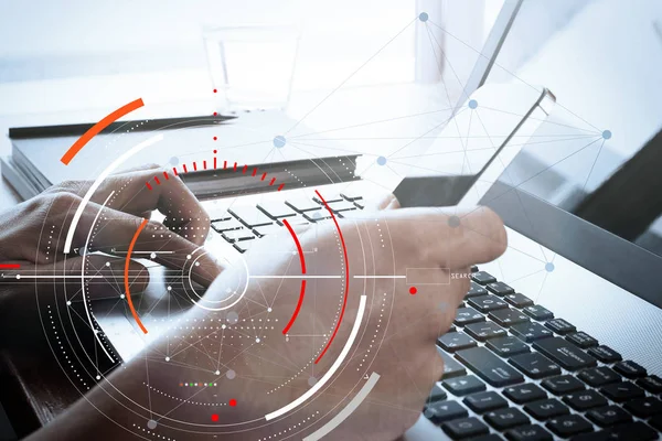 Conceito de foco alvo diagrama digital, interfaces gráficas, virtual — Fotografia de Stock