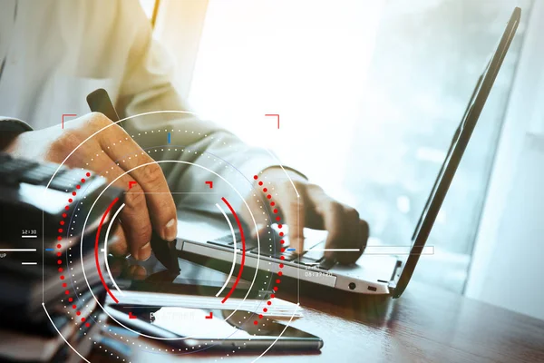 Concept of target focus digital diagram,graph interfaces,virtual — Stock Photo, Image