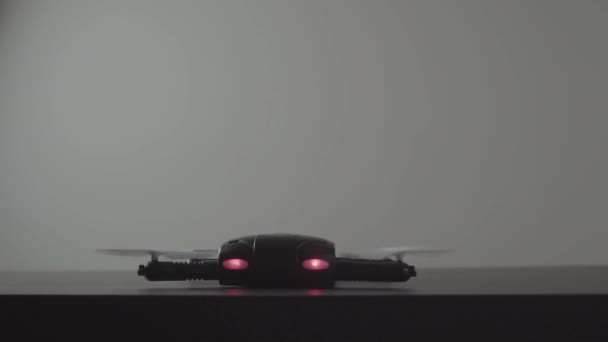 Conceito Transporte Futurista Micro Drone Decolar Computador Portátil Com Interface — Vídeo de Stock