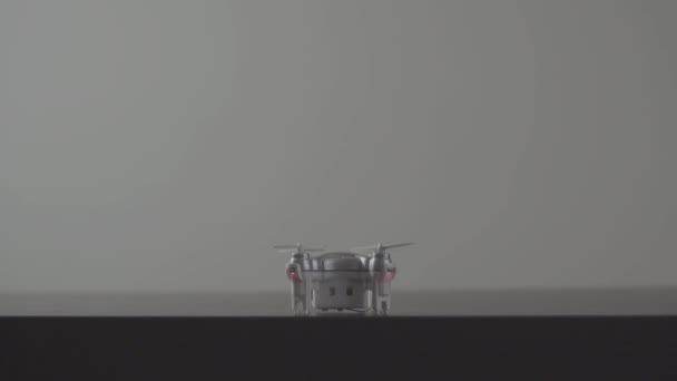 Conceito Transporte Futurista Micro Drone Decolar Computador Portátil Com Interface — Vídeo de Stock