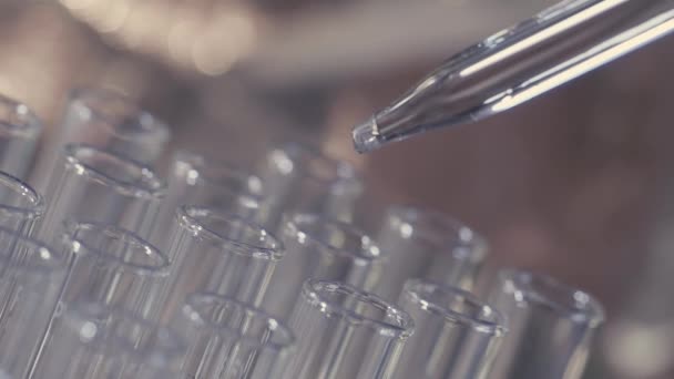 Лабораторія Вченого Робота Гігаомного Аналізує Витягти Днк Або Молекул Пробірки — стокове відео