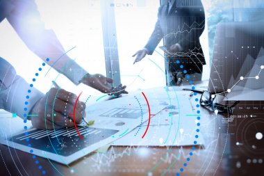 Akıllı Ofis Masası üzerinde iş belgelerinin çift pozlama