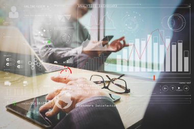 Tıbbi teknoloji ağ takım toplantı kavramı. Doktor el wor