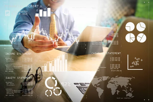 Handshake helping for business. Documents finance graphic chart.