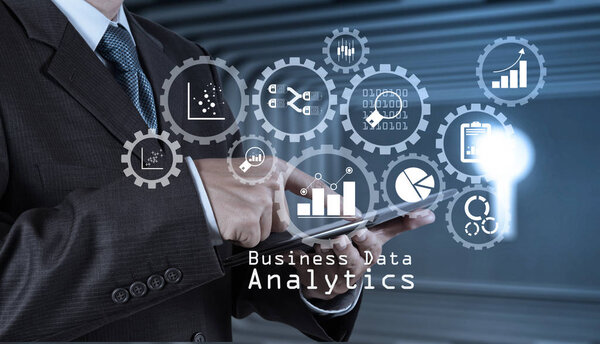 business man hand use smart phone computer
 