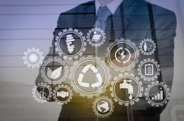 Soyut yapı ile başarı işadamı çift pozlama