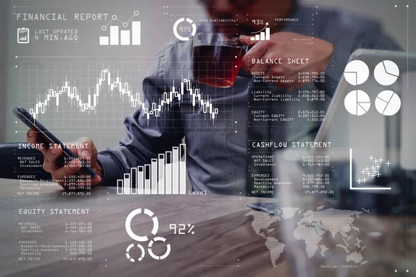 Datos Del Informe Financiero Las Operaciones Comerciales Balance Estado Resultados —  Fotos de Stock