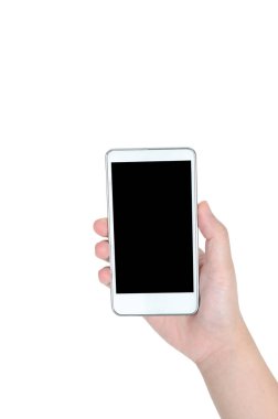 Kadın el ile kırpma yolu ile akıllı telefon
