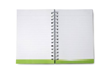 Beyaz arkaplanda boş bir defter