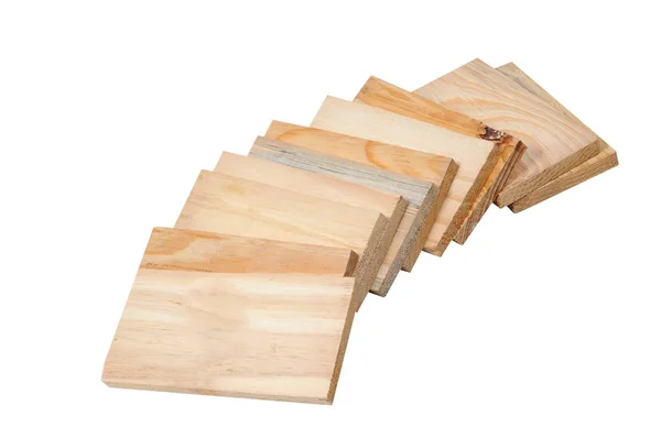 Stack of pieces of wood on white background. — Stock Photo, Image