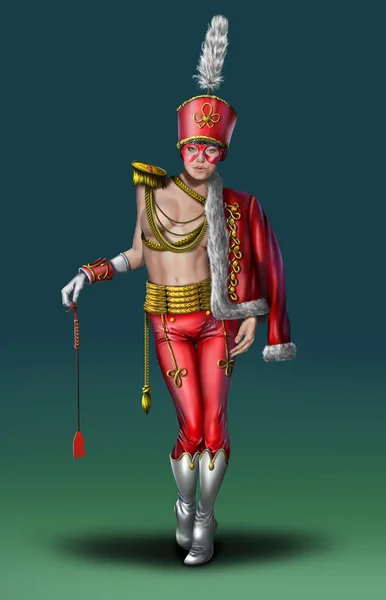 Hafif süvari eri üniforması giyen kız