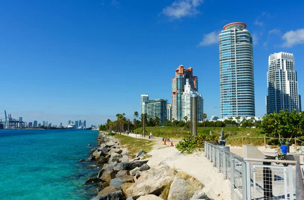 South Pointe park en Miami Beach, Florida, EE.UU. — Foto de Stock