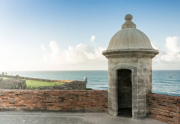 Torre Relógio Morro Castelo Velho San Juan Porto Rico — Fotografia de Stock