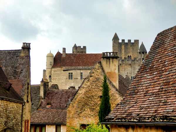 Dachterrasse Von Beynac Cazenac Der Dordogne Frankreich — Stockfoto
