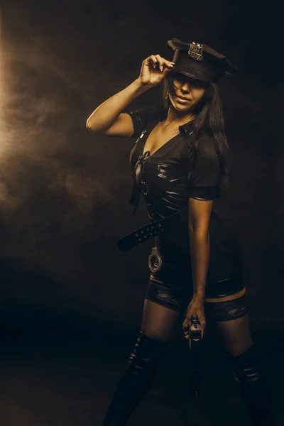 Seductive police woman — Stock Photo, Image