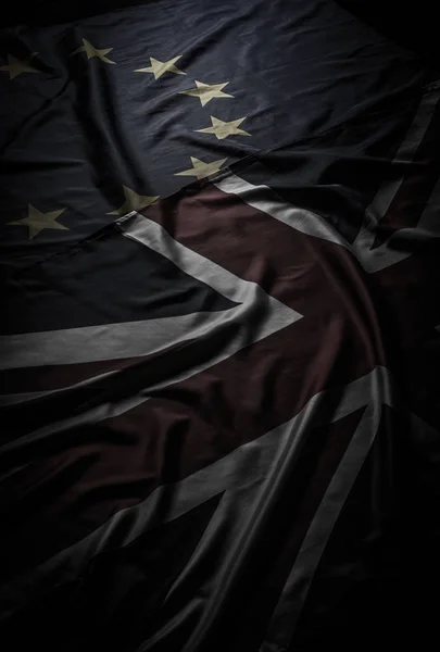 Birleşik Krallık ve Avrupa Birliği bayrakları — Stok fotoğraf