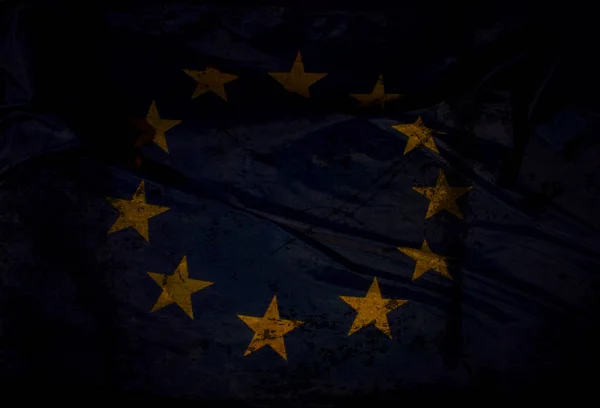 Flagge des vereinten Europas geschwenkt — Stockfoto