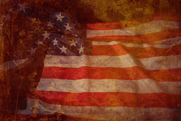 Gros plan du drapeau ondulé des États-Unis d'Amérique — Photo